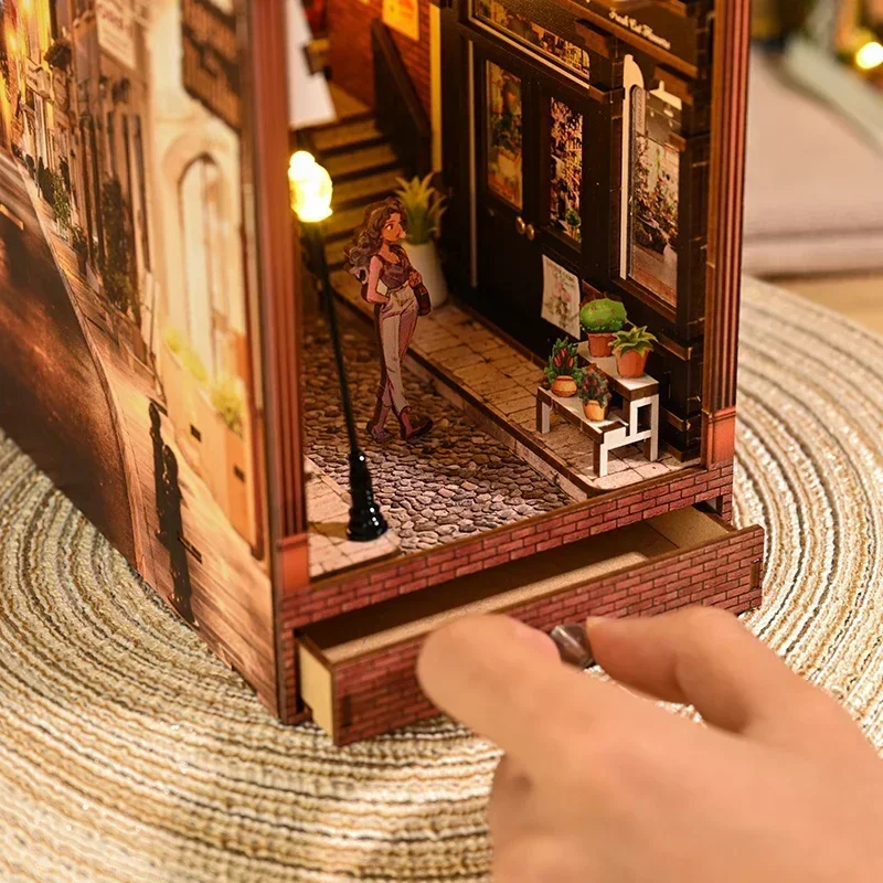 NEW Retro DIY Wooden Book Nook - огляд і ціна Diy Wooden Book Nook Kit Shelf Insert