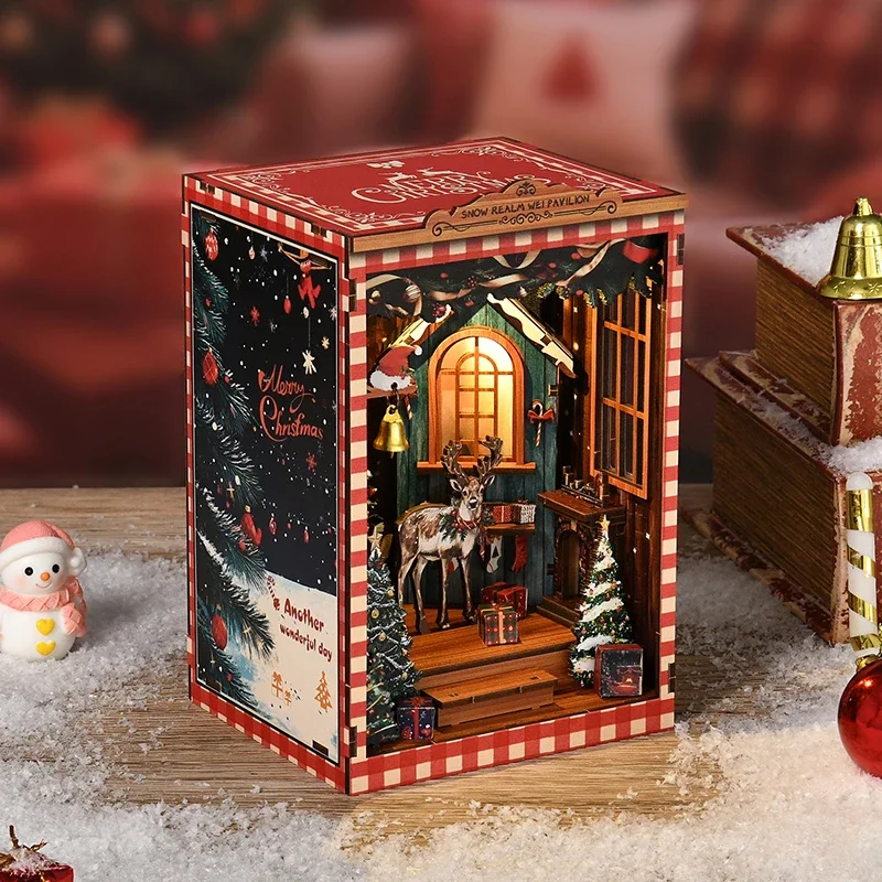Miniature Model Kits Snow Real - огляд і ціна Diy Wooden Book Nook Kit Shelf Insert