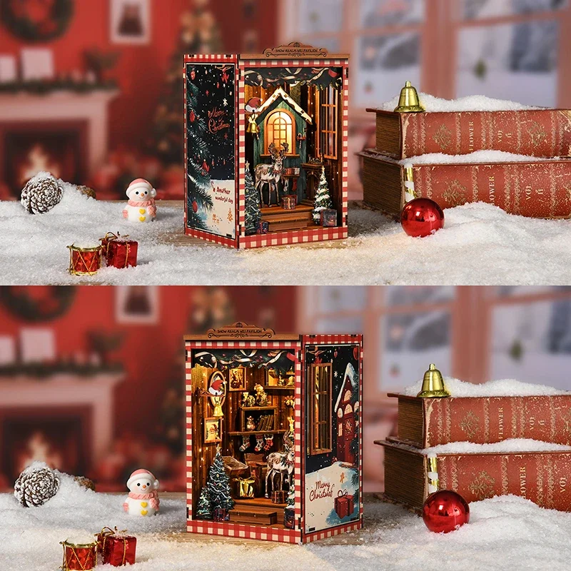 Miniature Model Kits Snow Real - огляд і ціна Diy Wooden Book Nook Kit Shelf Insert