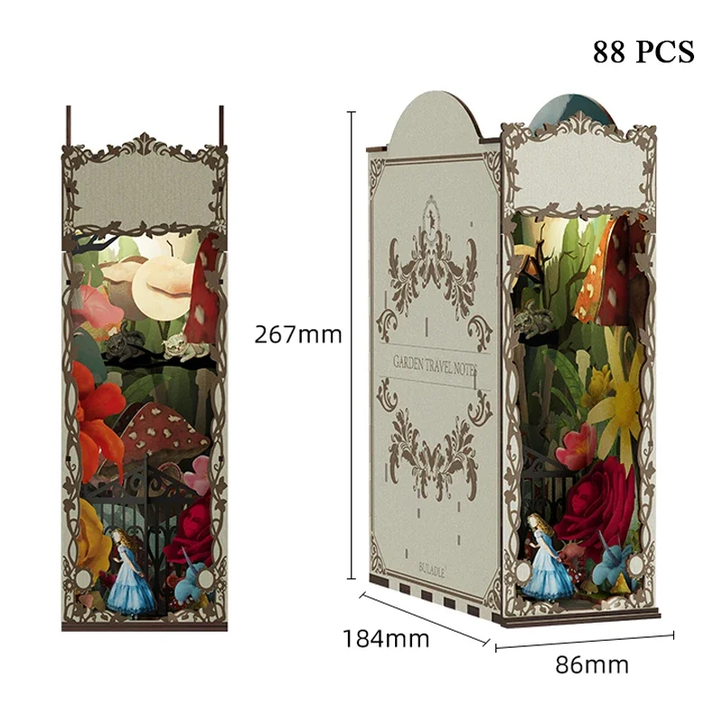 Garden Travelogue Bookends Boo - огляд і ціна Diy Wooden Book Nook Kit Shelf Insert