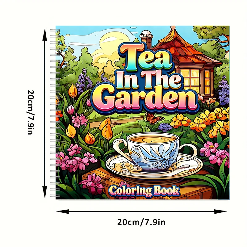 Tea In The Gardens Coloring Bo - огляд і ціна Adult Coloring Book Stress Relief
